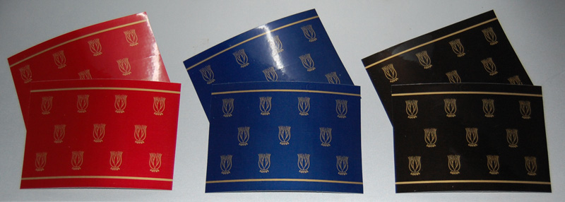 Seat Tube Decal Pairs in Red, Blue and Black